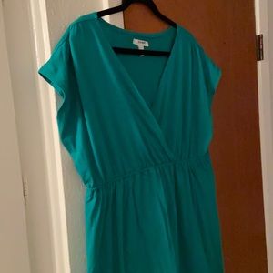 Green faux wrap dress size 1X
